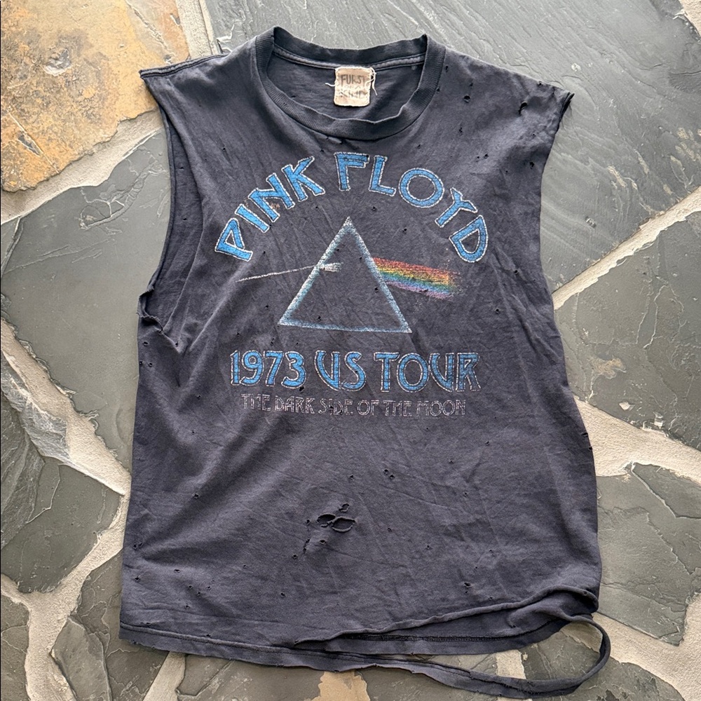 Pink Floyd Black Sleeveless Tour Graphic Tank